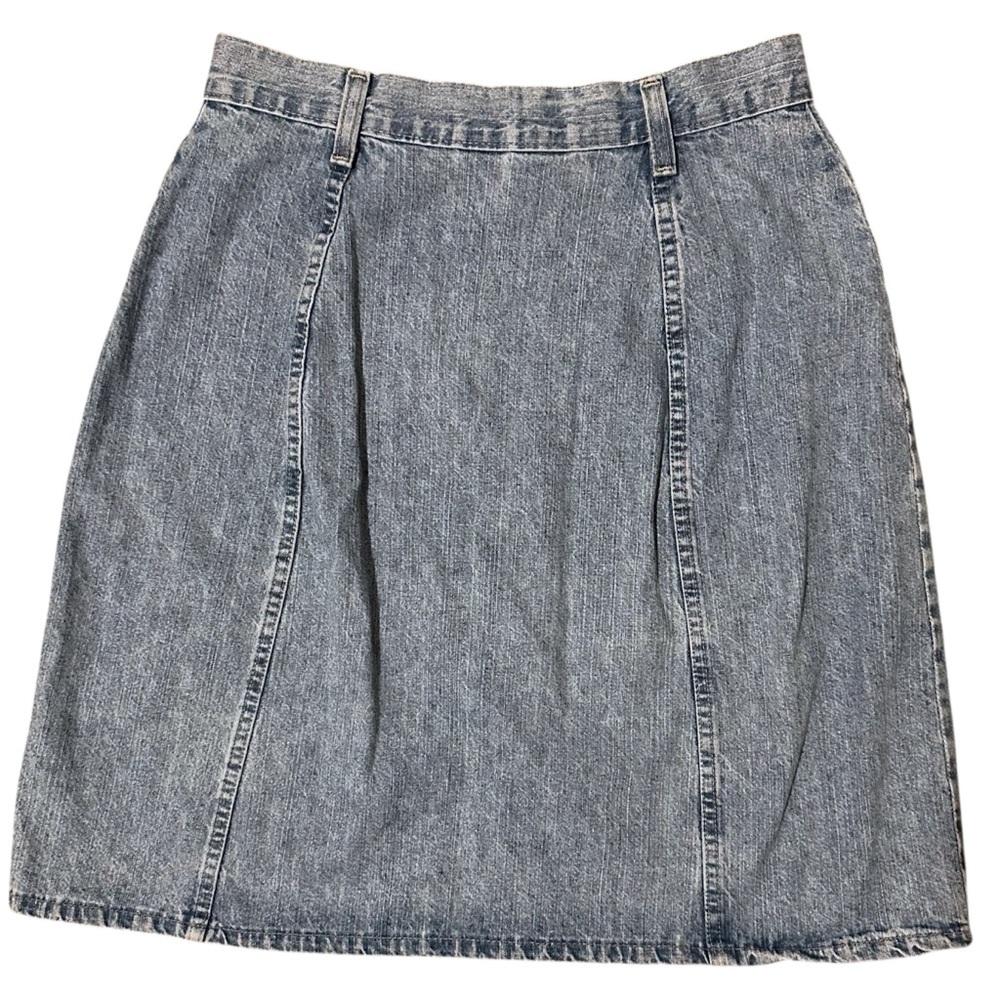 Vintage St. John’s Bay 90’s Denim Button-Front Skirt High Rise Light Wash SZ 27” - Picture 2 of 9